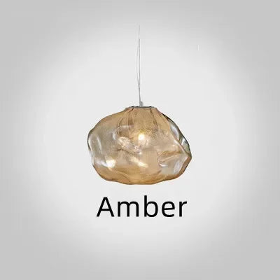 Smoky gray glass pendant light with modern cloud design, decorative blown glass pendant light