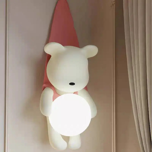 Wall lamp for children's room with bear design