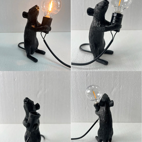 Modern resin LED table lamp with mouse animal