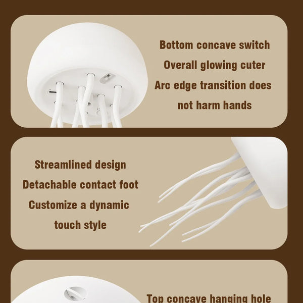 LED bedside lamp with jellyfish design, voice control