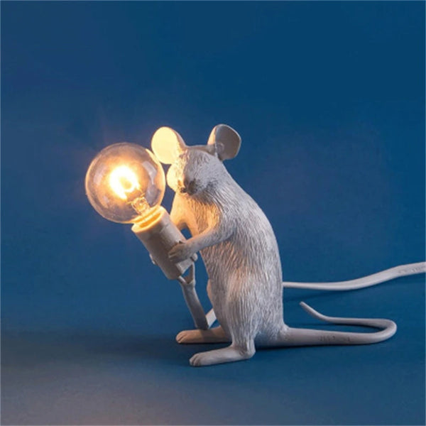 Modern resin LED table lamp with mouse animal