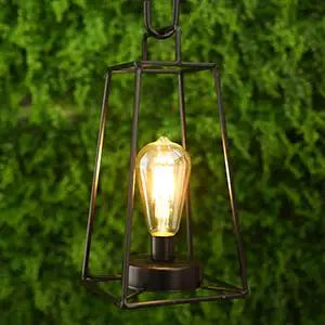 Retro Geometric Candle Holder Table Lamp Art Cordless Battery Operated Lamp Cage Wireless with 6-Hours Timer Home Decor