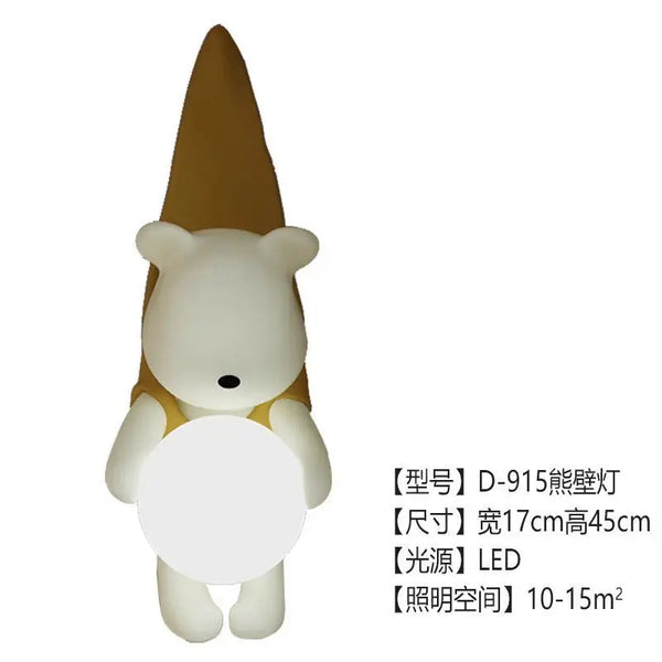 Wall lamp for children's room with bear design