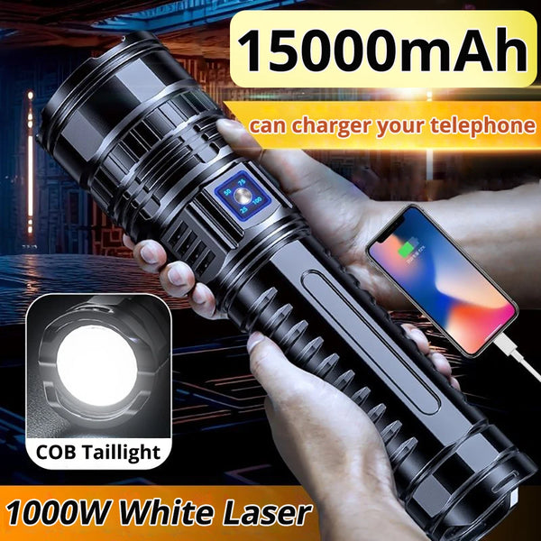 Most powerful tactical LED flashlight, 15000 mAh