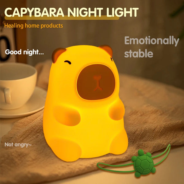cute capybara silicone lamp