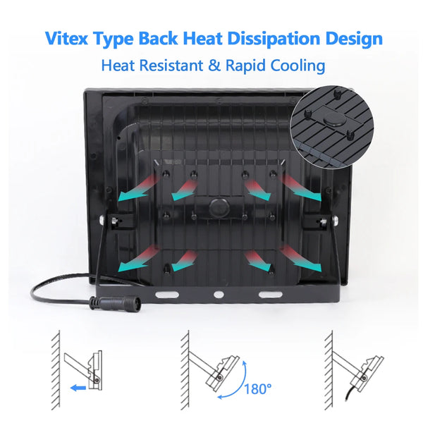 LED Solar Light 100W 200W 300W 500W, Powerful Waterproof Solar Flood Light with Remote Control