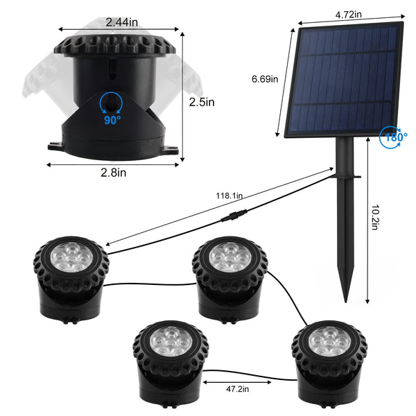 2/3/4/5PCS RGB Solar LED Underwater Lights – IP68 Waterproof Landscape Spotlights for Pool & Garden