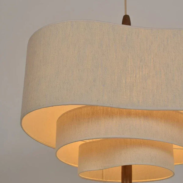 Fabric pendant light with retro design