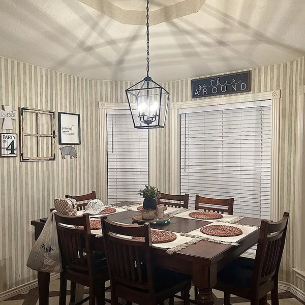 American retro minimalist pendant light with metal frame