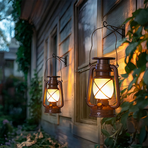 2/4-Pack Solar Hanging Dancing Flame LED Lamps – Vintage Style Outdoor Lighting for Garden, Patio & Porch