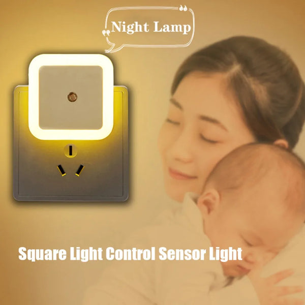 Plug-in Square LED Night Light with Sensor Control
