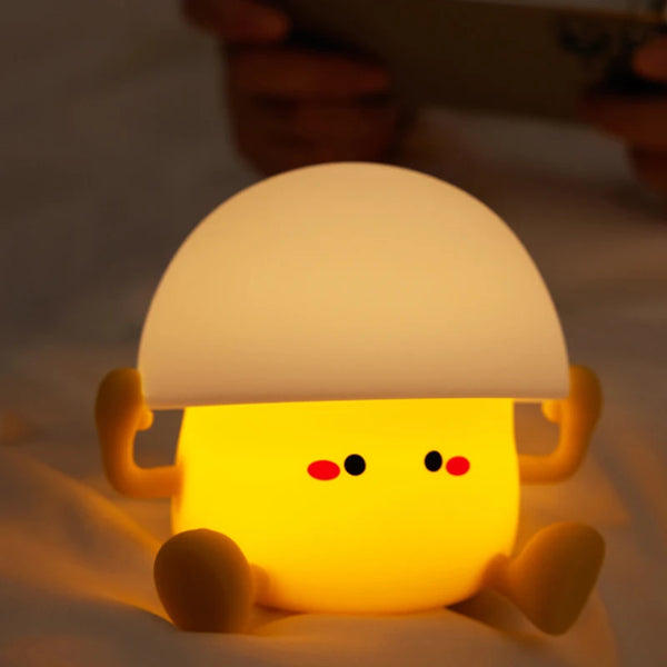 Cute silicone egg yolk and mushroom lamp