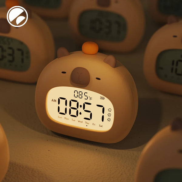Capybara LED Alarm Clock for Kids