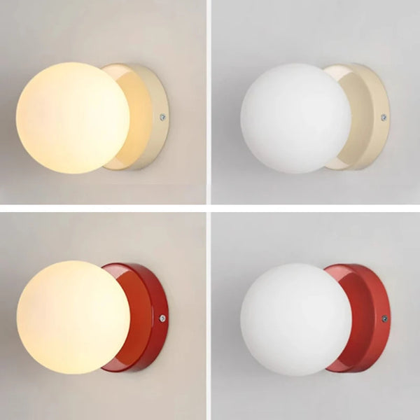 Nordic minimalist glass LED wall light with G9 base, orb style sconce