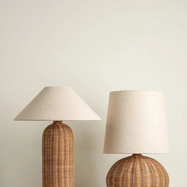 Retro Wabi-sabi Table Lamp, Medieval Wicker, Office Designer, Home Decor, Japanese Fabric Lamp