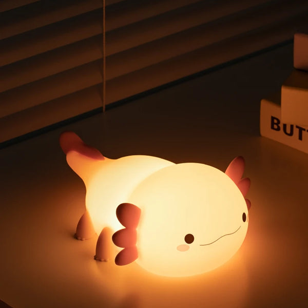 cute axolotl salamander silicone lamp