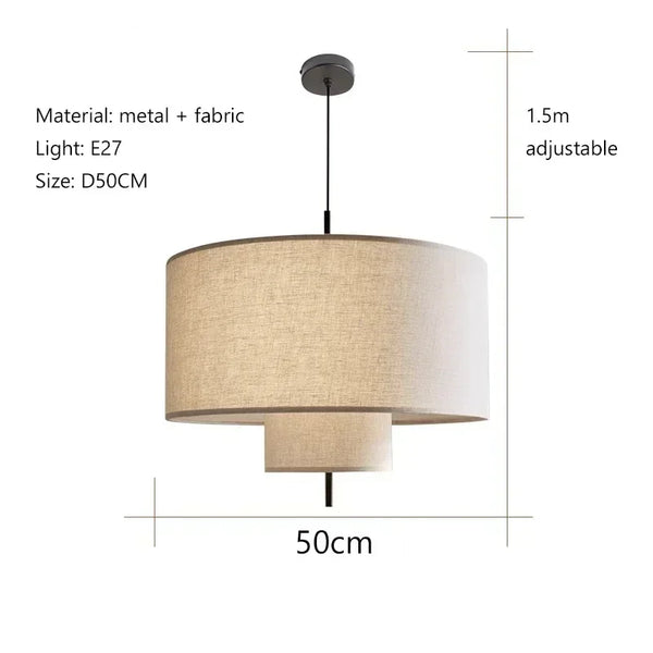 Fabric pendant light with retro design