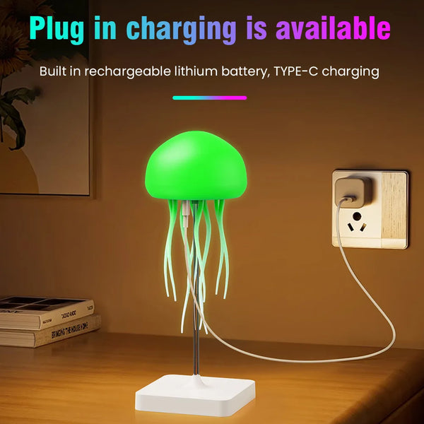 LED bedside lamp with jellyfish design, voice control