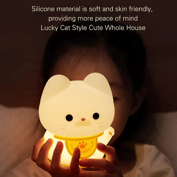 Cute silicone cat lamp
