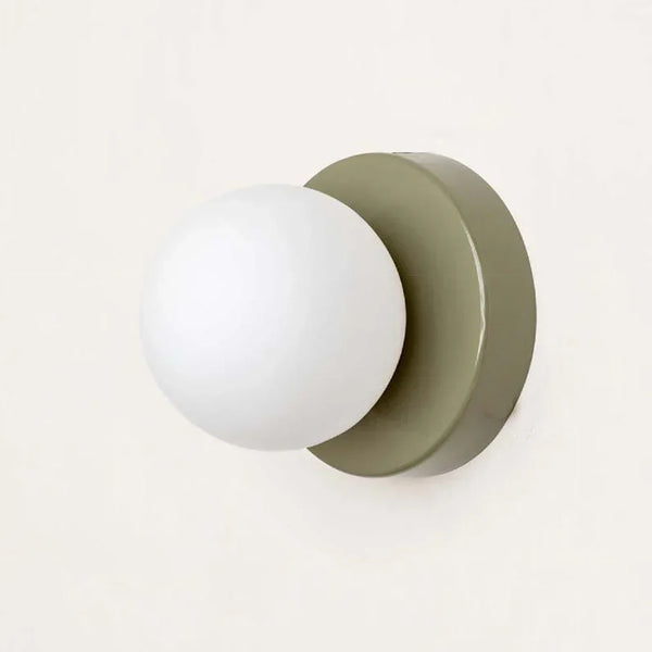 Nordic minimalist glass LED wall light with G9 base, orb style sconce