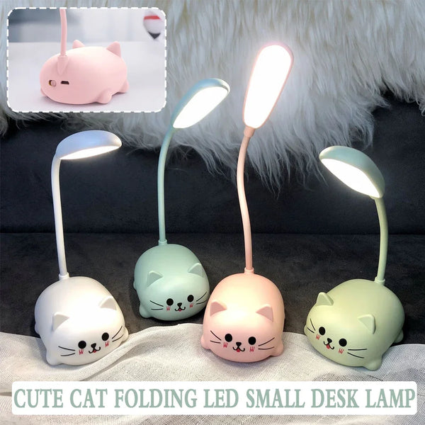 Mini Cute Cat Night Light USB Charging Foldable Small LED Desk Lamp