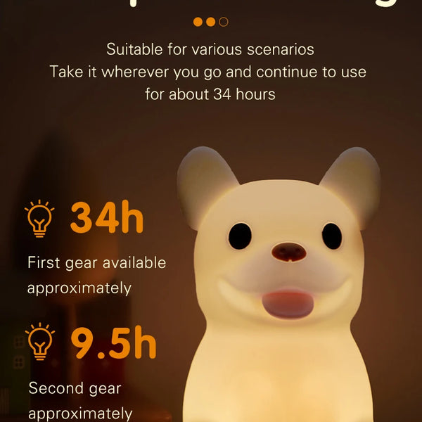 cute Bulldog silicone lamp