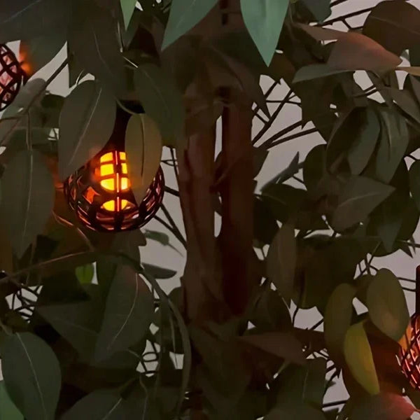 Solar Hanging Flame Lights – Flickering LED Lanterns for Outdoor Decor
