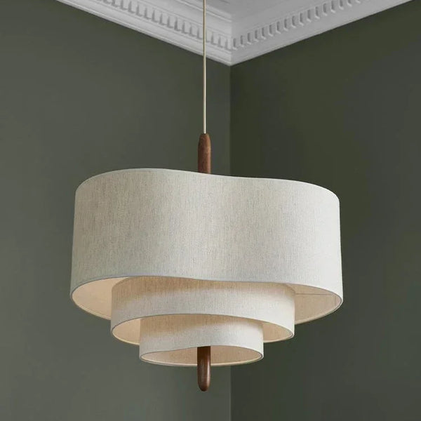 Fabric pendant light with retro design