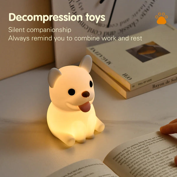 cute Bulldog silicone lamp