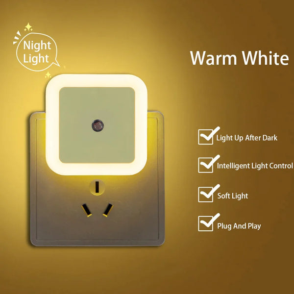Plug-in Square LED Night Light with Sensor Control