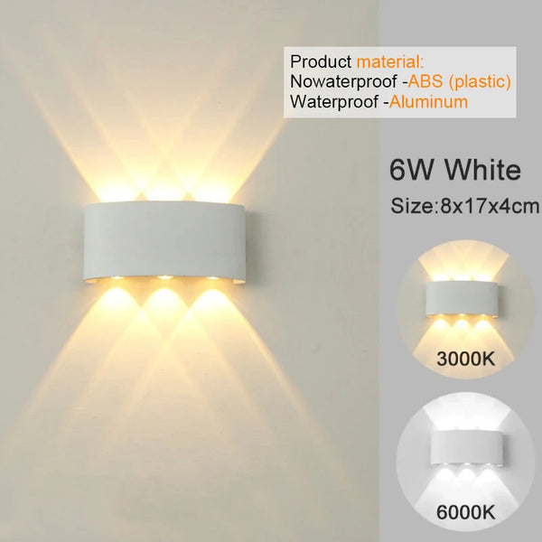Modern LED wall light for indoor and outdoor use
