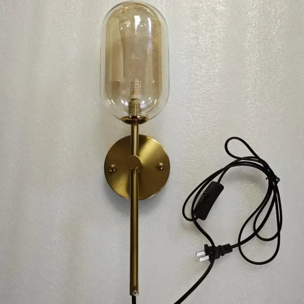 Modern Nordic minimalist cognac glass wall lights