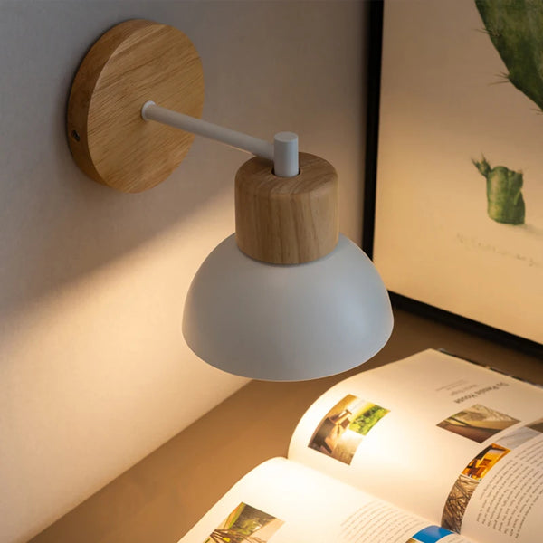Nordic wooden LED wall lamp