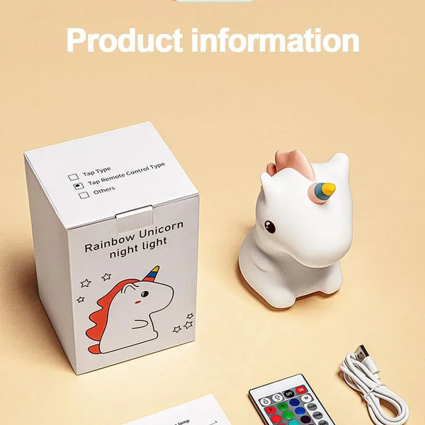 Cute silicone unicorn lamp