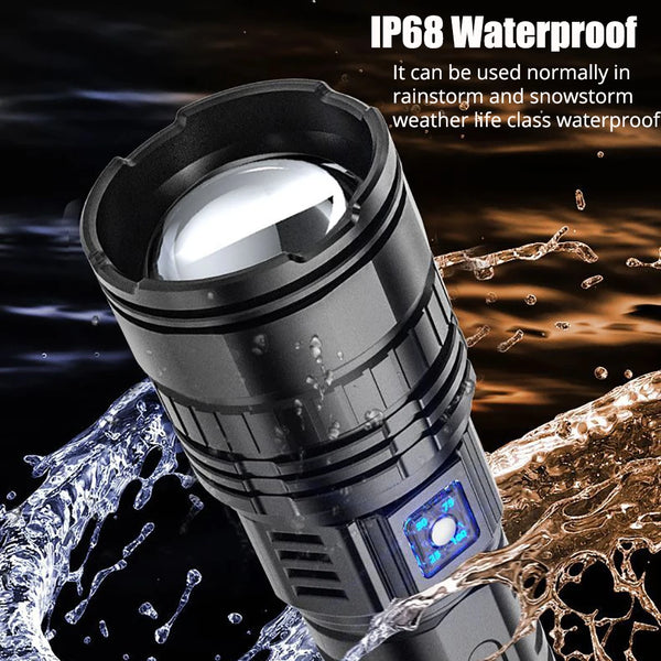 Most powerful tactical LED flashlight, 15000 mAh