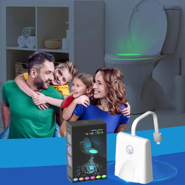 Color-changing, motion-activated bathroom nightlights