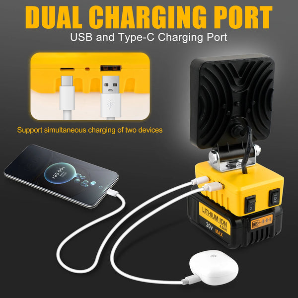 Luz de trabalho LED portátil de 48 W 5200LM, recarregável