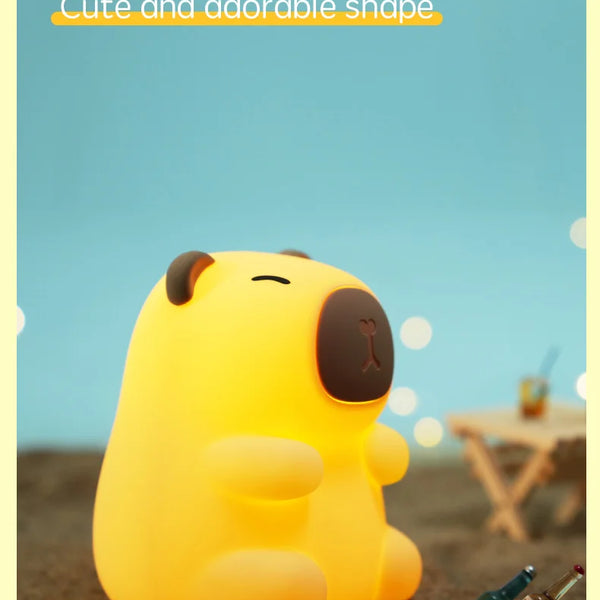 cute capybara silicone lamp