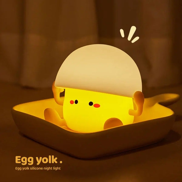 Cute silicone egg yolk and mushroom lamp