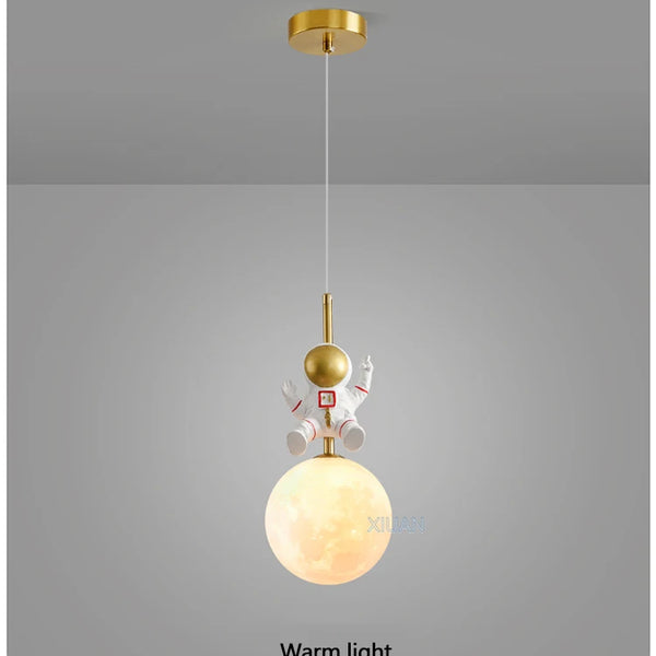 3D Moon Astronaut Pendant Light