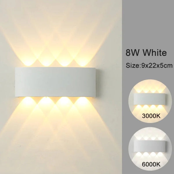 Modern LED wall light for indoor and outdoor use