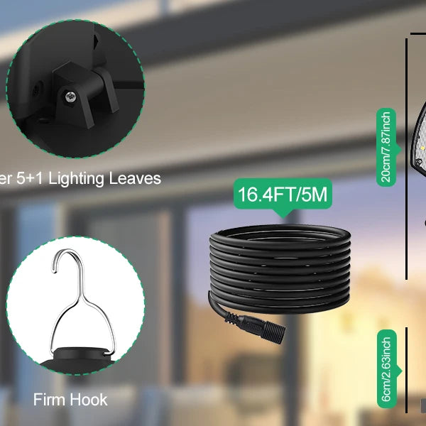 Solar warehouse light with 156 LEDs, solar pendant for indoor and outdoor areas