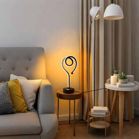 Modern heart-shaped table lamp with three-color USB dimming function